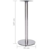 vidaXL noga za bistro mizo srebrna Ø45x107 cm nerjaveče jeklo | Shoptok.si
