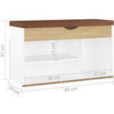 vidaXL klupa za cipele s jastukom bijela/hrast 80 x 30 x 47 cm iverica | shoptok.hr