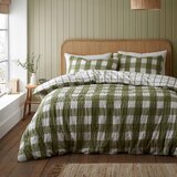 Catherine Lansfield Zelena flanelna posteljnina za zakonsko posteljo 200x200 cm Gingham Check – | Shoptok.si