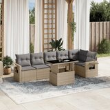 vidaXL 7-dijelni set vrtnih sofa od poliratana s jastucima bež | shoptok.hr