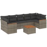 Maison Chic Seti vrtnega pohištva - Vrtna garnitura - Vrtni pohištvo set 8-delna z blazinami siv poli ratan, (21798159) | Shoptok.si
