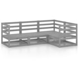 Maison Chic Seti vrtnega pohištva - Vrtna garnitura - Vrtni pohištvo set 4-delna siva trdna borovina, (21809689) | Shoptok.si