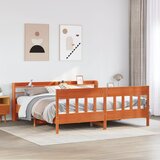 Maison Chic Posteljni okvir - Dvoposteljna postelja - Zakonska postelja brez vzmetnice vošč. rjav 180x200 cm borovina-J4557, (21763538) | Shoptok.si