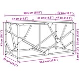  Stolić s prozirnom staklenom površinom 98,5x50x41 cm čelik | shoptok.hr