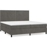  Box spring postelja z vzmetnico temno siva 200x200 cm žamet, (20725737) | Shoptok.si