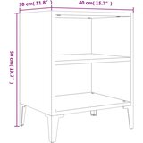  Nočna omarica s kovinskimi nogami betonsko siva 40x30x50 cm, (20916217) | Shoptok.si