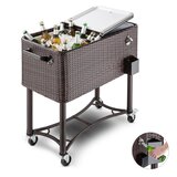 Blumfeldt SPRINGBREAK, VOZIČEK ZA PIJAČO, HLADILNI BOX, HLADILNI VOZIČEK ZA TERASE, 80 L, IZ RATANA Cene