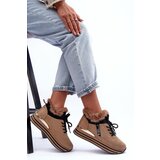 Boto Fur Platform Sports Shoes Dark Beige Jamarie | ePonuda.com