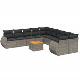 Maison Chic Seti vrtnega pohištva - Vrtna garnitura - Vrtni pohištvo set 11-delna z blazinami siv poli ratan, (21811139) | Shoptok.si
