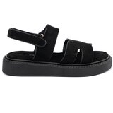 SEASTAR Black platform sandals with cutouts Cene