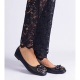 Gemre Black ballerinas decorated with a little flower America | shoptok.hr
