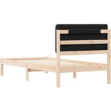  Krevetni okvir s tapiciranim uzglavljem Crna 90 x 200 cm | shoptok.hr