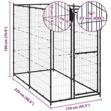 vidaXL vanjski kavez za pse čelični 110 x 220 x 180 cm | shoptok.hr