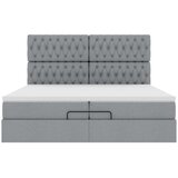  Otomanski okvir kreveta s madracima tamnosivi 200x200cm tkanine | shoptok.hr
