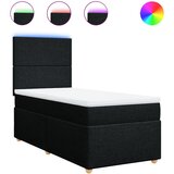 vidaXL Box spring postelja z vzmetnico črna 100x200 cm blago, (21292030) | Shoptok.si