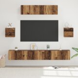 vidaXL Set TV omaric Drugo s shranjevanjem z vrati 7 pcs Staro les 80 x 30 x 30 cm | Shoptok.si