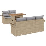  Set vrtnog kauča od 6 dijelova s jastučićima Bež poli ratan akacija | shoptok.hr