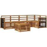 vidaXL Kotna sedežna garnitura 5 pcs Naravna Masiven les akacije, (5000283762) | Shoptok.si