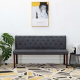  Klupa od umjetne brušene kože 148,5 cm siva | shoptok.hr