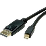 Roline Mini-DisplayPort / DisplayPort adapterski kabel mini DisplayPort vtič\, DisplayPort vtič 2.00 m črna 11.04.5815 zaščiten DisplayPort kabel, (20419046) u