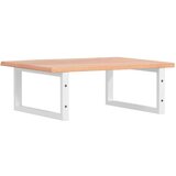  Zidna polica za Lavabo - Umivaonik od čelika i masivne hrastovine - svijetlo smeđa i bijela 60 x 50 x 2 cm 1 Pravokutno | shoptok.hr