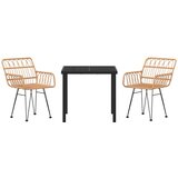  Vrtni set za objed 3 pcs Smeđa Čelik s prahom premazan | shoptok.hr