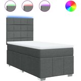 vidaXL Krevet s oprugama i madracem tamnosivi 90x200 cm od tkanine | shoptok.hr