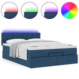 vidaXL Otomanski okvir kreveta s madracem plavi 140x200cm od tkanine | shoptok.hr