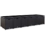 Poli 17-dijelni vrtni blagovaonski set od poliratana crni | shoptok.hr