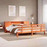  Knjižna postelja brez vzmetnice vošč. rjava 180x200 cm borovina, (21607708) | Shoptok.si