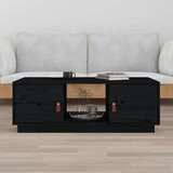 vidaXL Klubska mizica črna 100x50x35 cm trdna borovina Cene