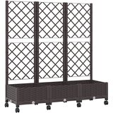  Vrtni saksija s rešetkom i kotačima Smeđa 120 x 40 x 131,5 cm | Eponuda.com