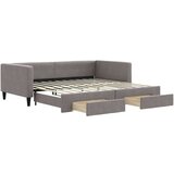  Izvlečna dnevna postelja s predali taupe 100x200 cm blago | Shoptok.si