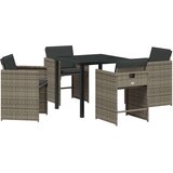 vidaXL set od 5 dijelova vrtne blagovaonske stolice s jastučićima sivo poli ratan | shoptok.hr