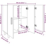  Komoda boja dimljenog hrasta 90 x 34 x 80 cm konstruirano drvo | shoptok.hr