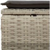  Vrtni tabure s jastukom svijetlosivi 55x55x37 cm od poliratana | shoptok.hr