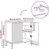 vidaXL Kopalniška omara za umivalnik z vrati Bela 60.5 x 33.5 x 61 cm | Shoptok.si