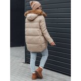 DStreet Kurtka damska zimowa MELOMA pikowana z kapturem jasno beżowa | Shoptok.si