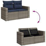  Vrtna garnitura - 6-dijelni set vrtnih sofa od poliratana s jastucima sivi - Siva sa spremištem 1 | shoptok.hr