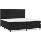 The Living Store Box spring postelja z vzmetnico črna 200x200 cm žamet - Box Spring Postelja, (21489609) | Shoptok.si