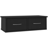 Maison Chic Stenska polica - Viseča Polica s predali črna 60x26x18,5 cm inženirski les, (21793624) Cene