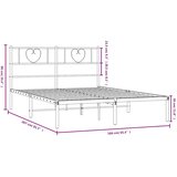  Metalni okvir za krevet s uzglavljem crni 160x200 cm | shoptok.hr