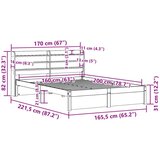 vidaXL Posteljni okvir z vzglavjem brez vzmetnice bel 160x200 cm | Shoptok.si