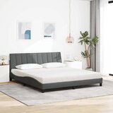 vidaXL Postelja z vzmetnico temno siva 180x200 cm blago | Shoptok.si
