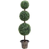 vidaXL Umetni pušpan z loncem okrogel zelene barve 118 cm | Shoptok.si