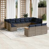  Vrtni set s jastucima, 13 dijelova, sivi poliratan | shoptok.hr