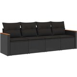  4-dijelni set vrtnih sofa od poliratana s jastucima crni | shoptok.hr