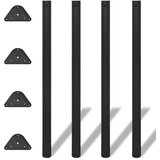 vidaXL 242150 4 Height Adjustable Table Legs Black 1100 mm Cene