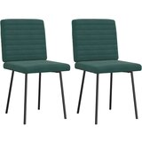 vidaXL Jedilni stol 2 kosa temno zelen žamet | Shoptok.si