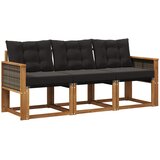  Set vanjskih sofa 3 kom. Prirodna i crna | shoptok.hr